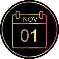 November Line Gradient Due Color Icon Design vector
