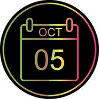 October Line Gradient Due Color Icon Design vector