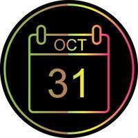 October Line Gradient Due Color Icon Design vector