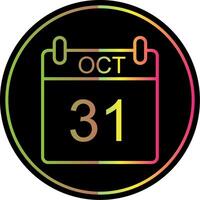 October Line Gradient Due Color Icon Design vector