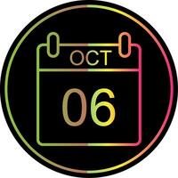 October Line Gradient Due Color Icon Design vector
