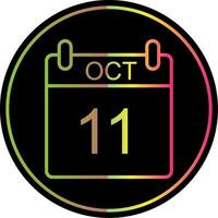 October Line Gradient Due Color Icon Design vector