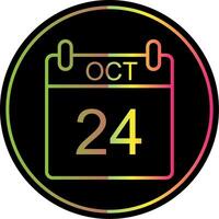 October Line Gradient Due Color Icon Design vector