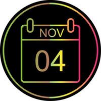 November Line Gradient Due Color Icon Design vector