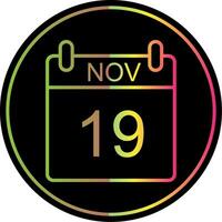 November Line Gradient Due Color Icon Design vector