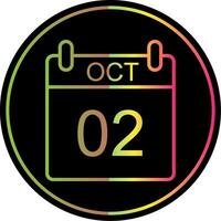 October Line Gradient Due Color Icon Design vector