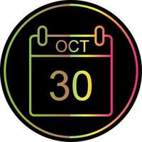 October Line Gradient Due Color Icon Design vector
