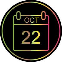 October Line Gradient Due Color Icon Design vector