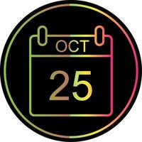 October Line Gradient Due Color Icon Design vector