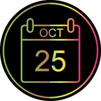 October Line Gradient Due Color Icon Design vector