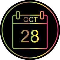 October Line Gradient Due Color Icon Design vector
