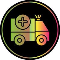 ambulancia glifo debido color icono diseño vector