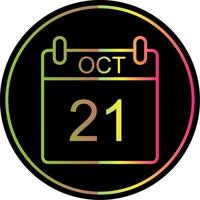 October Line Gradient Due Color Icon Design vector