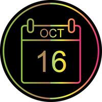 October Line Gradient Due Color Icon Design vector