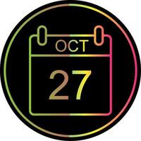 October Line Gradient Due Color Icon Design vector