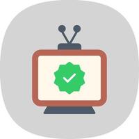 Television Flat Curve Icon Design vector