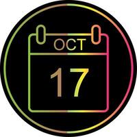 October Line Gradient Due Color Icon Design vector