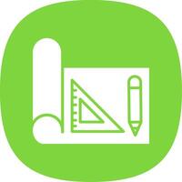Draft Tools Glyph Curve Icon Design vector