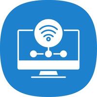 Wifi Server Glyph Curve Icon Design vector