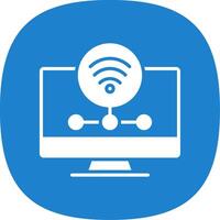 Wifi Server Glyph Curve Icon Design vector