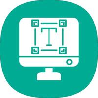 Typography Glyph Curve Icon Design vector