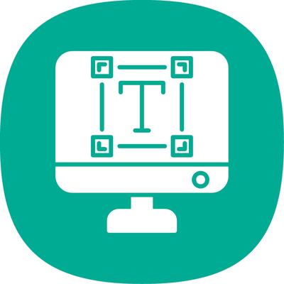 Typography Glyph Curve Icon Design