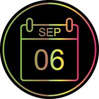 September Line Gradient Due Color Icon Design vector