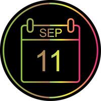 September Line Gradient Due Color Icon Design vector