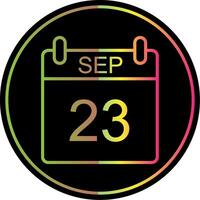 September Line Gradient Due Color Icon Design vector