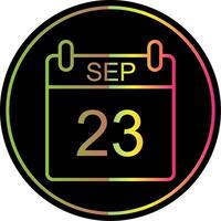 September Line Gradient Due Color Icon Design vector