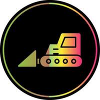 Bulldozer Glyph Due Color Icon Design vector