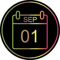 September Line Gradient Due Color Icon Design vector