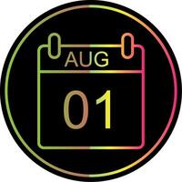 August Line Gradient Due Color Icon Design vector