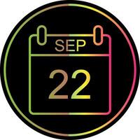 September Line Gradient Due Color Icon Design vector