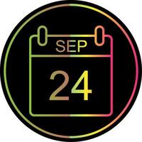 September Line Gradient Due Color Icon Design vector