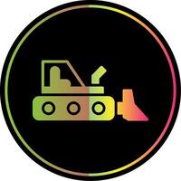 Bulldozer Glyph Due Color Icon Design vector