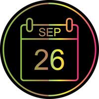 September Line Gradient Due Color Icon Design vector