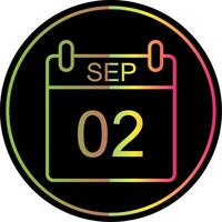 September Line Gradient Due Color Icon Design vector