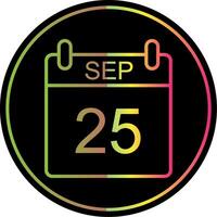 September Line Gradient Due Color Icon Design vector