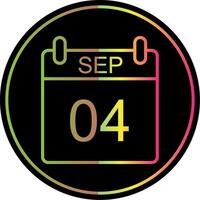 September Line Gradient Due Color Icon Design vector