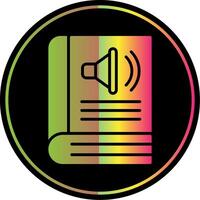 audio libro glifo debido color icono diseño vector