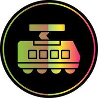 tranvía glifo debido color icono diseño vector