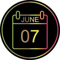 June Line Gradient Due Color Icon Design vector