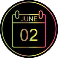 June Line Gradient Due Color Icon Design vector