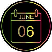 June Line Gradient Due Color Icon Design vector