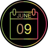 June Line Gradient Due Color Icon Design vector