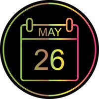 May Line Gradient Due Color Icon Design vector