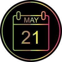 May Line Gradient Due Color Icon Design vector