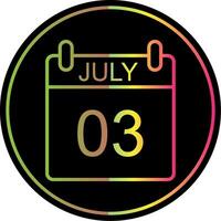July Line Gradient Due Color Icon Design vector