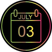 July Line Gradient Due Color Icon Design vector